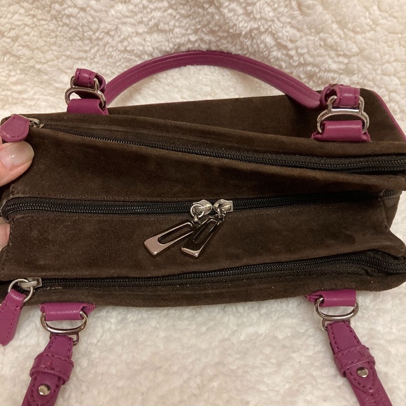 Chocolate Pink Cole Haan Alexa Suede Shoulder Bag - Picture 13 of 13